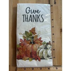 20 Ct Thanksgiving Pumpkins Paper Napkins Guest Towel Give Thanks Buffet 2 Ply